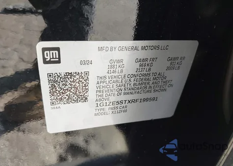 2024 Chevrolet Malibu Fwd 2Lt from USA, damaged, VIN 1G1ZE5STXRF199591